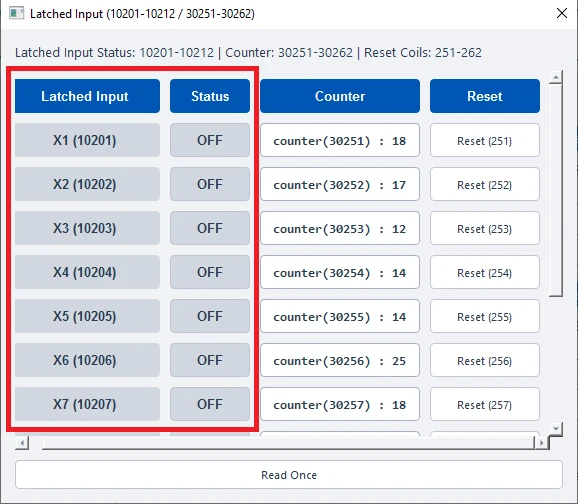 ModViz configuration and visualization tool - 12DI 12DO module control panel