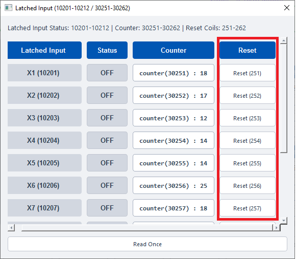 ModViz configuration and visualization tool - 12DI 12DO module control panel