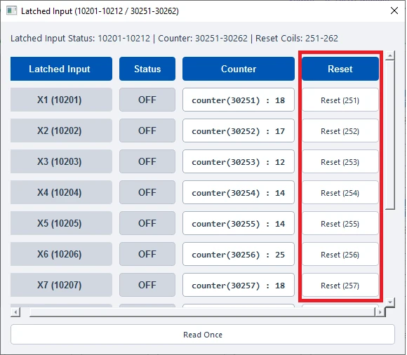 ModViz configuration and visualization tool - 12DI 12DO module control panel