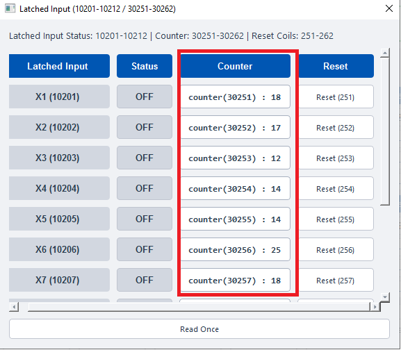 ModViz configuration and visualization tool - 12DI 12DO module control panel