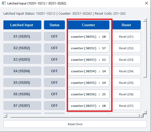ModViz configuration and visualization tool - 12DI 12DO module control panel