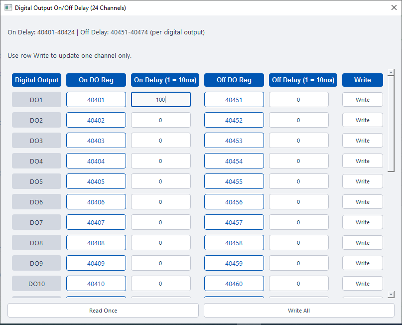 ModViz configuration and visualization tool - 24DI-24DO module control panel