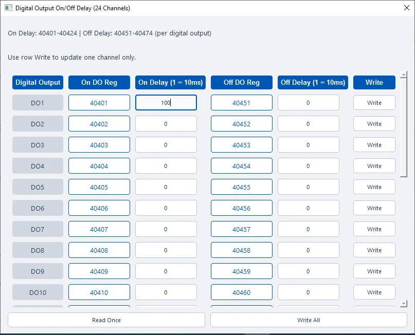 ModViz configuration and visualization tool - 24DI-24DO module control panel