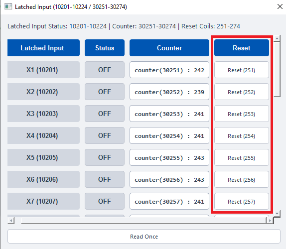 ModViz configuration and visualization tool - 24DI module control panel