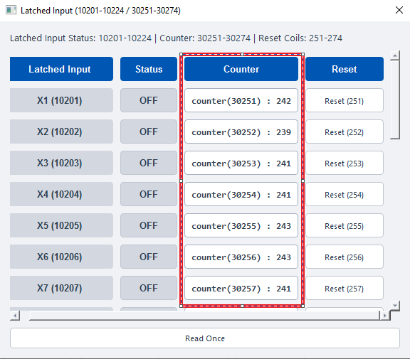 ModViz configuration and visualization tool - 24DI module control panel