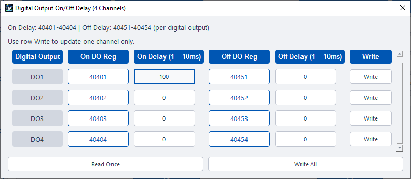 ModViz configuration and visualization tool - 4DI-4DO module control panel