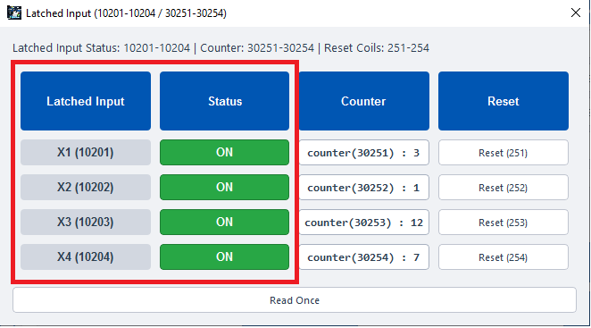 ModViz configuration and visualization tool - 4DI-4DO module control panel