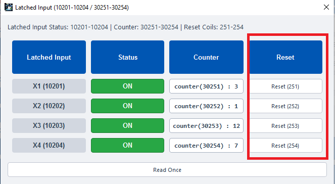 ModViz configuration and visualization tool - 4DI-4DO module control panel