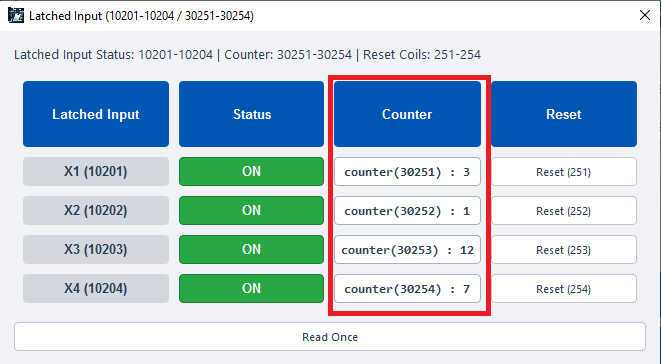 ModViz configuration and visualization tool - 4DI-4DO module control panel