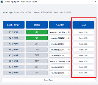 ModViz configuration and visualization tool - 8DI module control panel