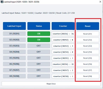 ModViz configuration and visualization tool - 8DI module control panel