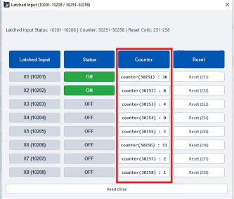 ModViz configuration and visualization tool - 8DI module control panel