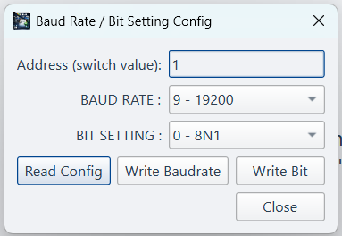 RS485 device configuration tool