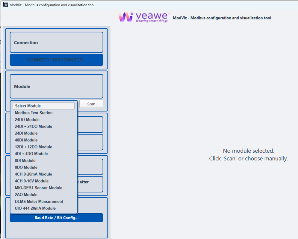 RS485 device configuration tool