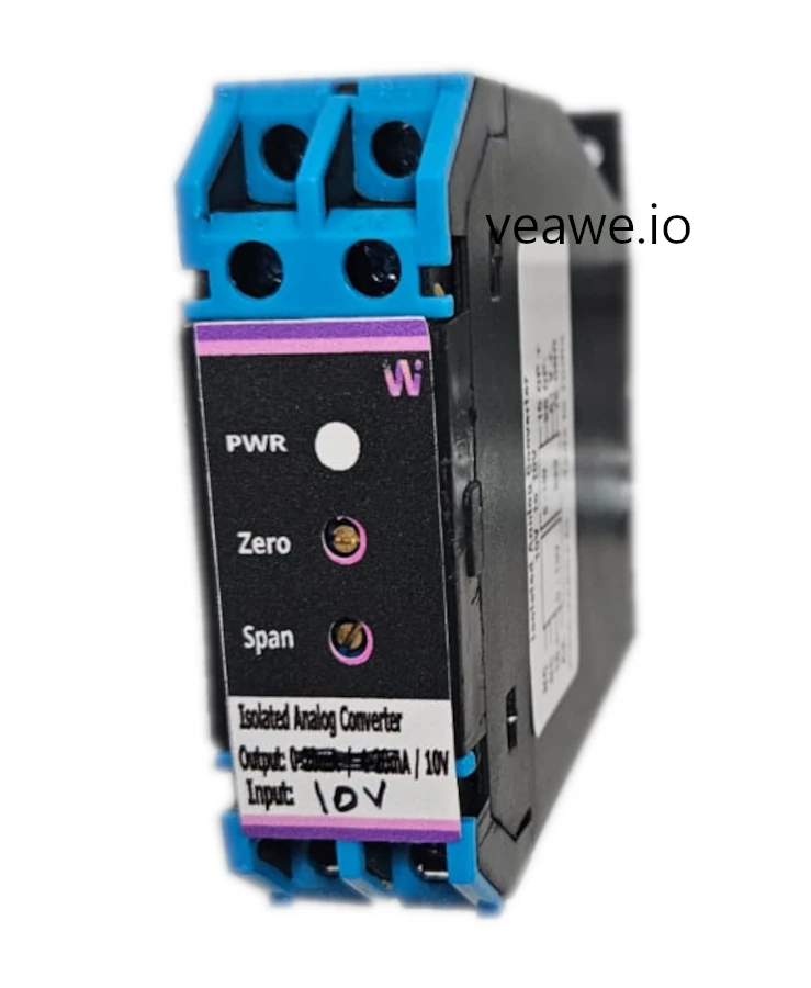 AC-10V-10V Isolated Analog Signal Converter 10V - 10V - Front View Veawe AC-10V-10V Isolated Analog Signal Converter 10V - 10V front view
