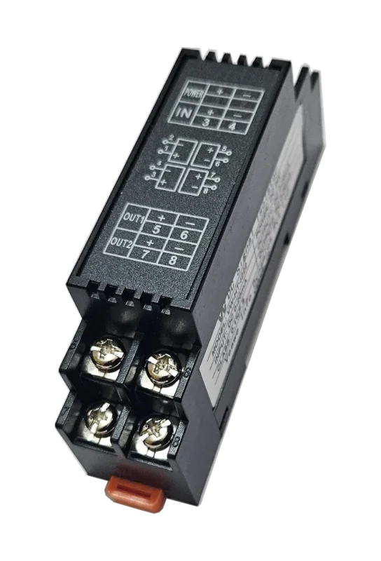 Veawe AC-20mA-2 Isolated 20mA splitter 35mm DIN rail mounting profile and side enclosure
