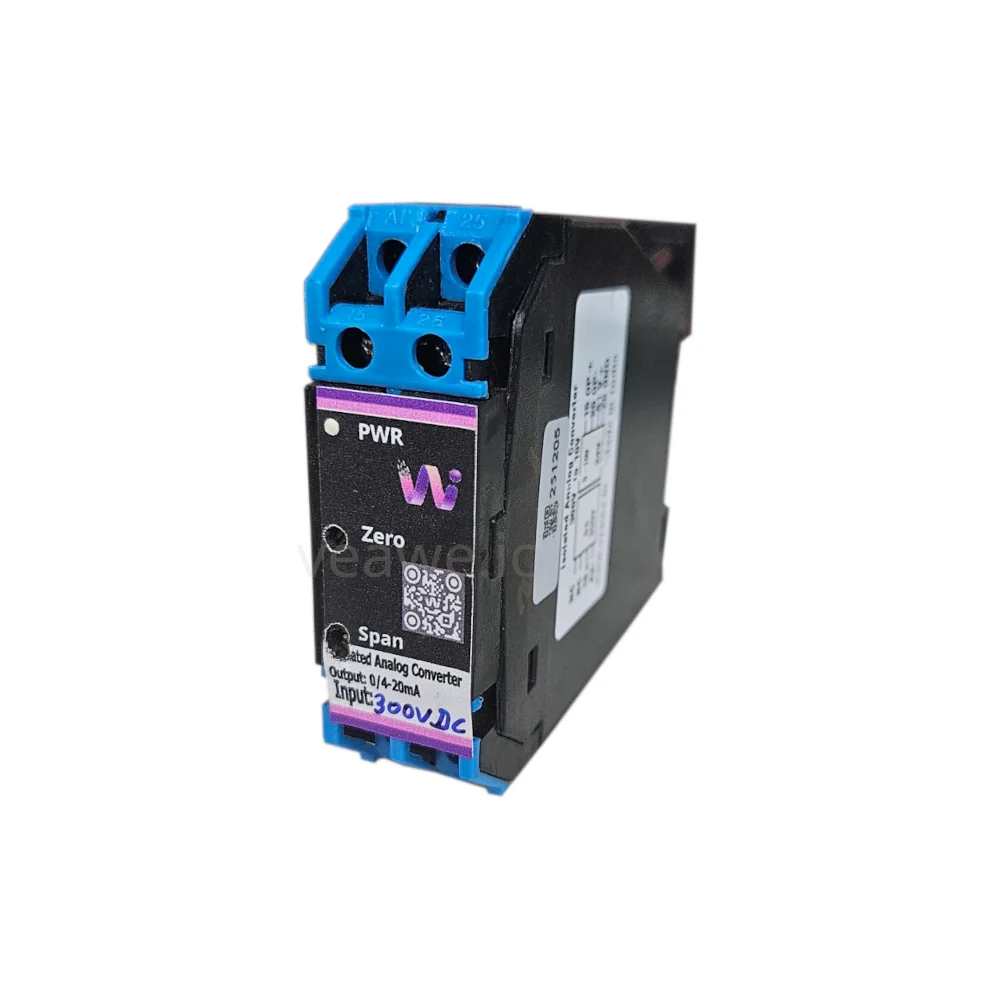 AC-300V-10V Isolated Analog Signal Converter 300V to 10V - Front View Veawe AC-300V-10V Isolated Analog Signal Converter 300V to 10V front view