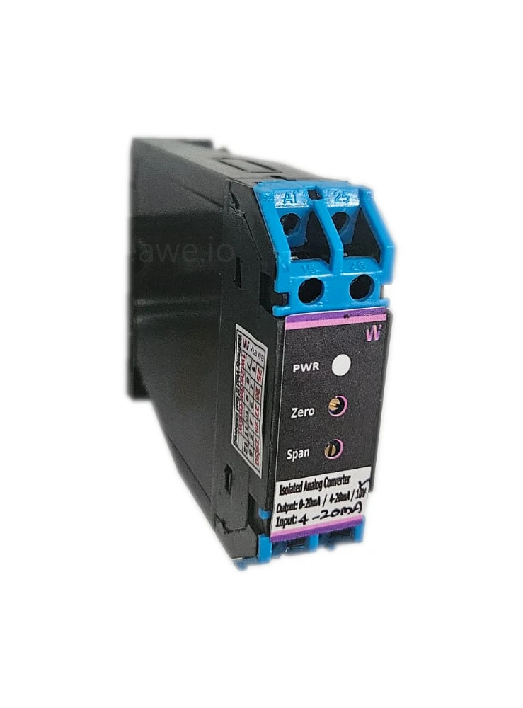 AC-420-10V Signal Isolator 4 20ma to 10 V - Front View Veawe AC-420-10V Signal Isolator 4 20ma to 10 V front view