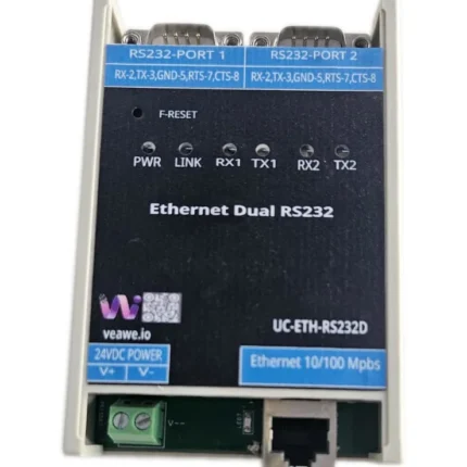 Veawe UC-ETH-RS232-D Ethernet Dual RS232 Converter front view