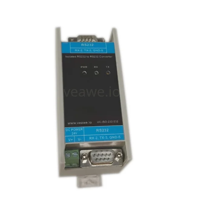 UC-ISO-232-232 Isolated RS232 To RS232 Repeater - Front View Veawe UC-ISO-232-232 Isolated RS232 To RS232 Repeater front view
