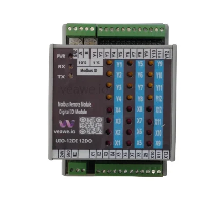 Veawe UIO-12DI-12DO UIO 12DI 12DO Modbus Module front view