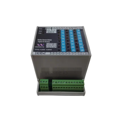 Veawe UIO-12DI-12DO UIO 12DI 12DO Modbus Module perspective isometric view