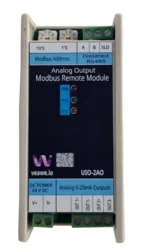 Veawe UIO-2AO-20MA 2CH Modbus to 20mA Analog Output - UIO-2AO front view