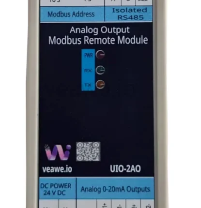 Veawe UIO-2AO-20MA 2CH Modbus to 20mA Analog Output - UIO-2AO front view