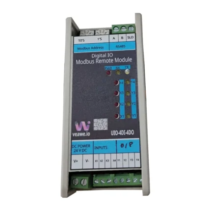 Veawe UIO-4DI-4DO 4 Digital Input 4 Digital Output Modbus Module UIO-4DI4DO front view