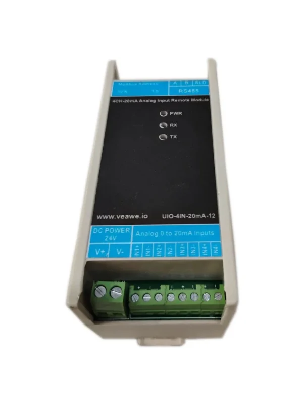 Veawe UIO-4IN-20MA 4 Channel 20mA Modbus perspective isometric view