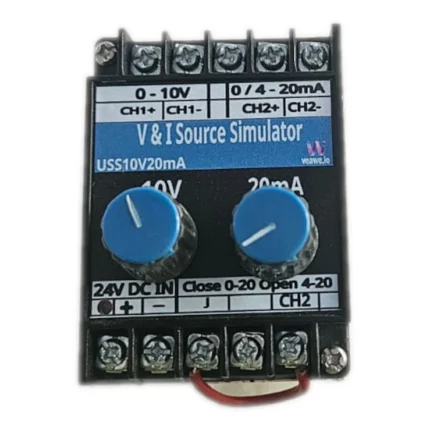 Veawe USS10V20MA Dual Output Voltage and Current Source Simulator 0-10V and 0/4-20mA Front Panel View