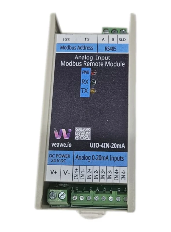Veawe UIO-4IN-20MA 4 Channel 20mA Modbus front view